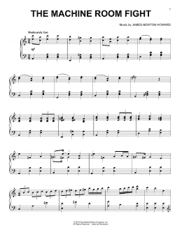 page one of The Machine Room Fight (from The Nutcracker and The Four Realms) (Piano Solo)