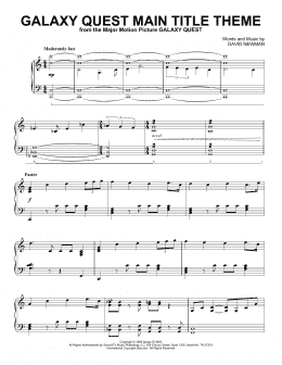 page one of Galaxy Quest Main Title Theme (Piano Solo)