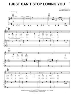 page one of I Just Can't Stop Loving You (Vocal Pro + Piano/Guitar)