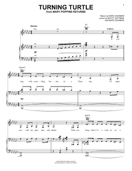 page one of Turning Turtle (from Mary Poppins Returns) (Piano, Vocal & Guitar Chords (Right-Hand Melody))