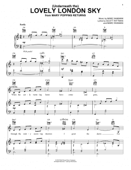 page one of (Underneath The) Lovely London Sky (from Mary Poppins Returns) (Piano, Vocal & Guitar Chords (Right-Hand Melody))