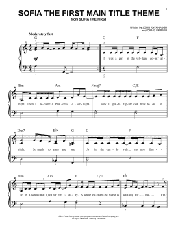 page one of Sofia The First Main Title Theme (Easy Piano)