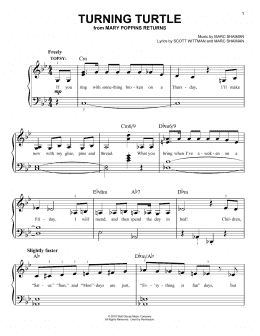 page one of Turning Turtle (from Mary Poppins Returns) (Easy Piano)