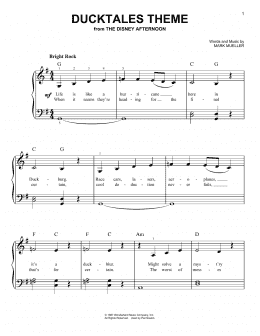 page one of DuckTales Theme (Easy Piano)