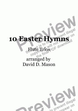 page one of 10 Easter Hymns, Flute Trios with piano accompaniment