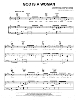 page one of God Is A Woman (Piano, Vocal & Guitar Chords (Right-Hand Melody))