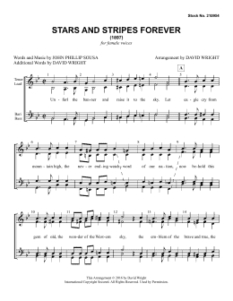 page one of The Stars and Stripes Forever (arr. David Wright) (SSAA Choir)