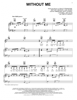 page one of Without Me (Piano, Vocal & Guitar Chords (Right-Hand Melody))