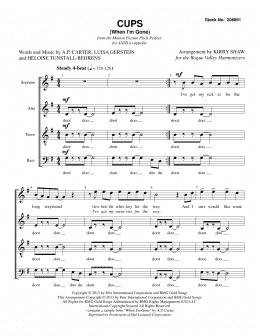 page one of Cups (When I'm Gone) (from Pitch Perfect) (arr. Kirby Shaw) (SATB Choir)
