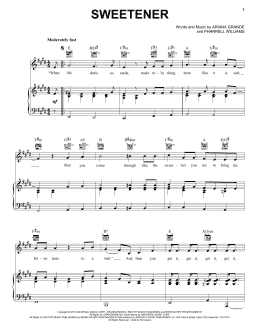 page one of sweetener (Piano, Vocal & Guitar Chords (Right-Hand Melody))