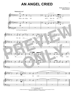 page one of An Angel Cried (Piano, Vocal & Guitar Chords (Right-Hand Melody))