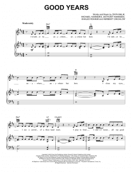 page one of Good Years (Piano, Vocal & Guitar Chords (Right-Hand Melody))