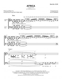page one of Africa (arr. Alex Morris) (SATB Choir)