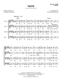 page one of Faith (arr. Kohl Kitzmiller) (TTBB Choir)