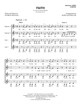 page one of Faith (arr. Kohl Kitzmiller) (SSAA Choir)