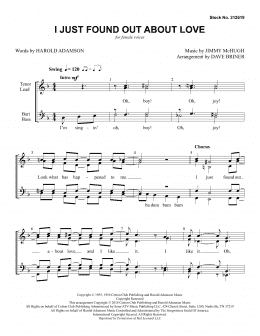 page one of I Just Found out About Love (arr. Dave Briner) (SSAA Choir)