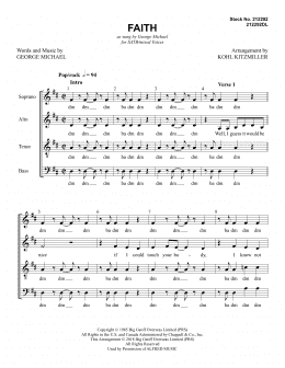 page one of Faith (arr. Kohl Kitzmiller) (SATB Choir)
