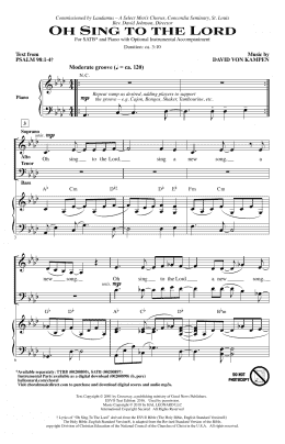 page one of Oh Sing To The Lord (SATB Choir)