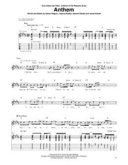 page one of Anthem (Guitar Tab)