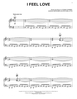 page one of I Feel Love (Piano, Vocal & Guitar Chords (Right-Hand Melody))