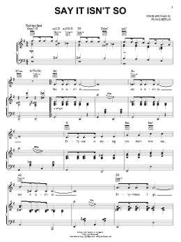 page one of Say It Isn't So (Piano, Vocal & Guitar Chords (Right-Hand Melody))