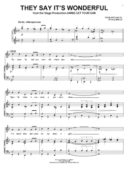 page one of They Say It's Wonderful (Piano & Vocal)