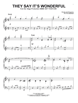 page one of They Say It's Wonderful (Piano Solo)