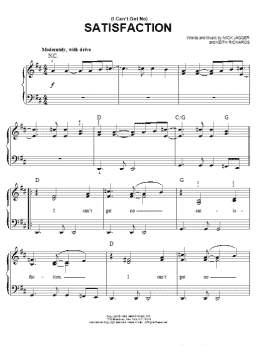 page one of (I Can't Get No) Satisfaction (Easy Piano)