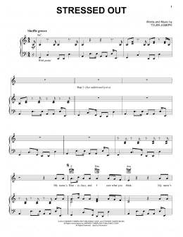 page one of Stressed Out (Piano, Vocal & Guitar Chords (Right-Hand Melody))