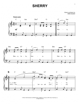 page one of Sherry (Easy Piano)