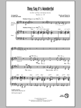 page one of They Say It's Wonderful (SSA Choir)
