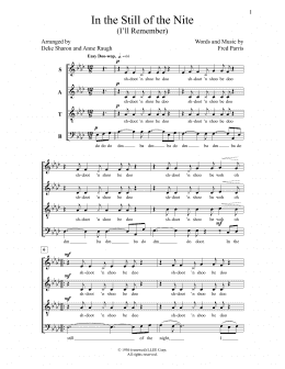 page one of In the Still of the Nite (SATB Choir)