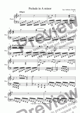 page one of Prelude in A minor, E.3