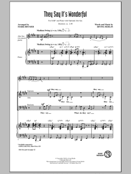 page one of They Say It's Wonderful (SAB Choir)