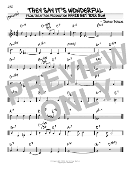 page one of They Say It's Wonderful (Real Book – Melody & Chords)