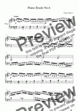 page one of Piano Etude No.6 in E Minor