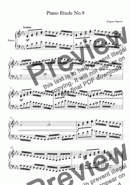 page one of Piano Etude No.9 in C Minor
