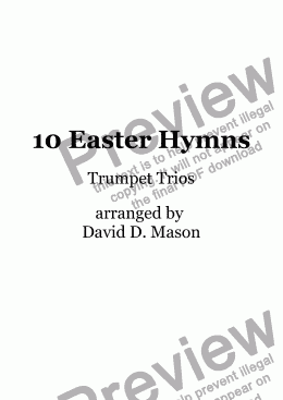 page one of 10 Easter Hymns, Trumpet Trio with piano accompaniment
