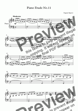 page one of Piano Etude No.11 in C Major