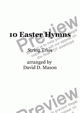 page one of 10 Easter Hymns (String Trio) with Piano accompaniment