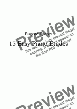 page one of 15 Easy Piano Etudes
