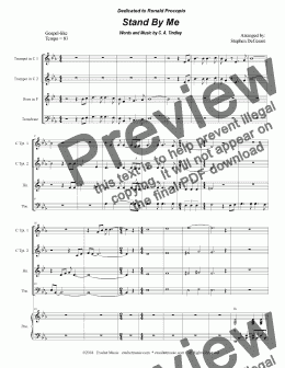 page one of Stand By Me (for Brass Quartet and Piano)