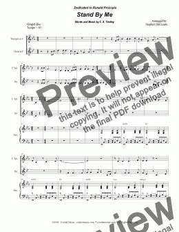 page one of Stand By Me (Duet for C-Trumpet and French Horn)