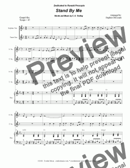 page one of Stand By Me (Duet for Soprano and Tenor Saxophone)