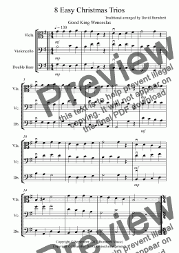 page one of 8 Easy Christmas Trios for Viola, Cello and Double Bass