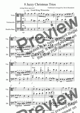 page one of 8 Jazzy Christmas Trios for Viola, Cello and Double Bass
