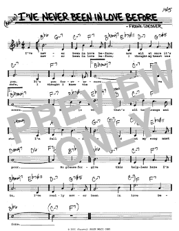 page one of I've Never Been In Love Before (Real Book – Melody, Lyrics & Chords)