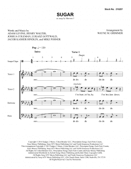 page one of Sugar (arr. Wayne Grimmer) (TTBB Choir)