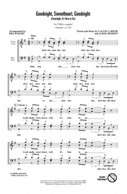 page one of Goodnight, Sweetheart, Goodnight (Goodnight, It's Time to Go) (arr. Mel Knight) (TTBB Choir)