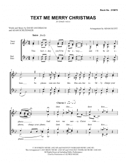 page one of Text Me Merry Christmas (arr. Adam Scott) (SSAA Choir)
